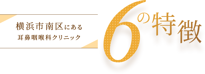 横浜市南区にある耳鼻咽喉科クリニック 6つの特徴